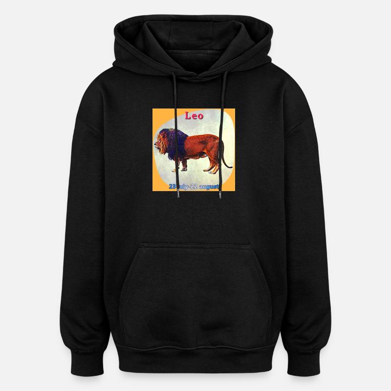 lion - Sweat à capuche oversize unisexe - noir
