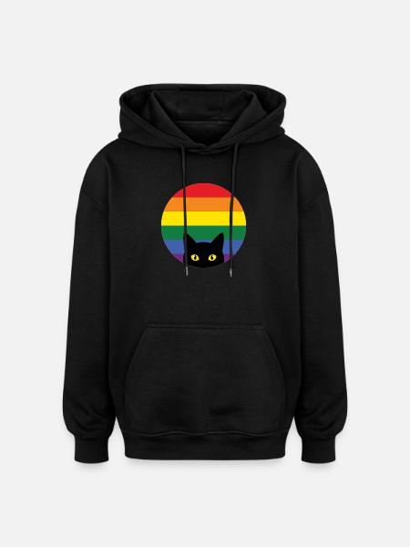Pride Month LGBT – Späh-Katze - Oversized Unisex Hoodie - Schwarz