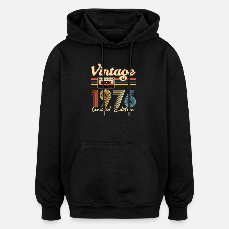 Anniversaire 50 Ans - Sweat à capuche oversize unisexe - noir