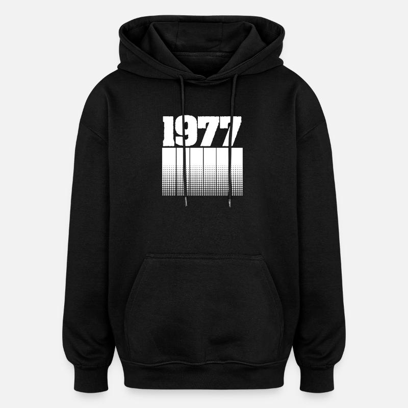 1977 - Oversized Unisex Hoodie - black