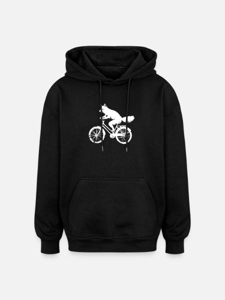 Fahrrad Fuchs - Oversized Unisex Hoodie - Schwarz
