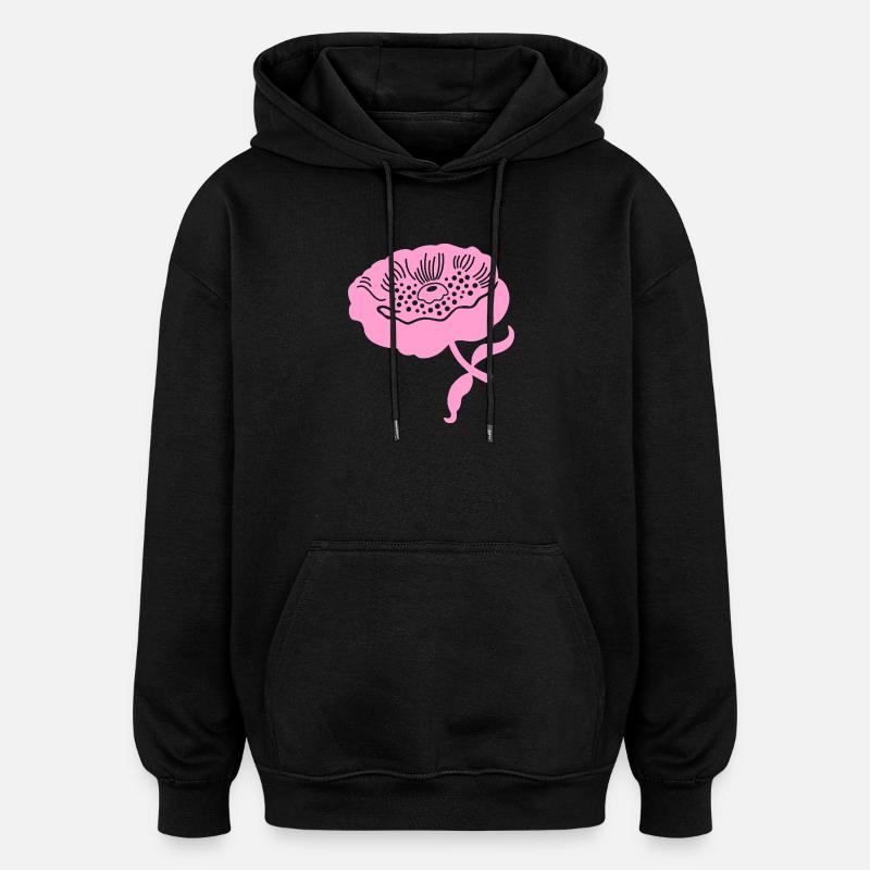 Pfingstrone L botanisch Pfingstrone L rosa - Oversized Unisex Hoodie - Schwarz