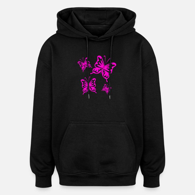 Schmetterlinge - Oversized Unisex Hoodie - Schwarz