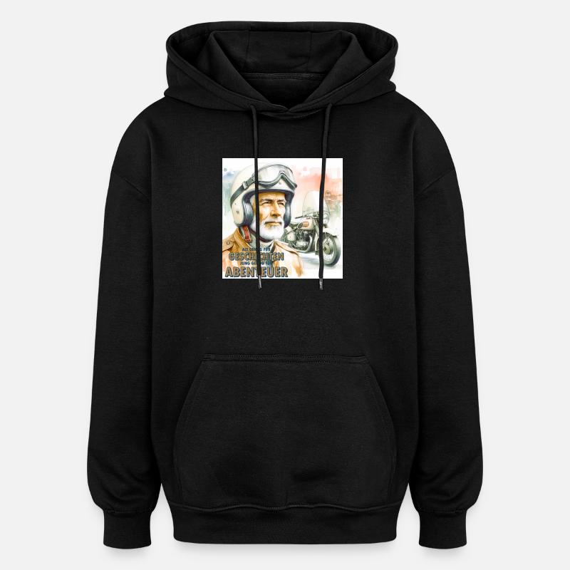 Geschichten und Abenteuer - Oversized Unisex Hoodie - Schwarz
