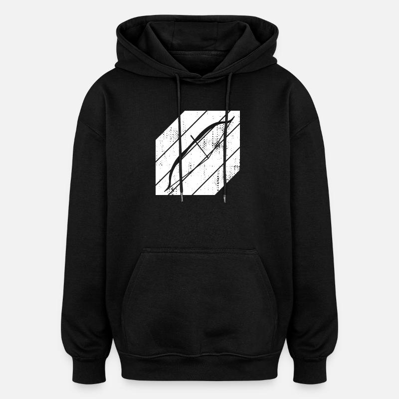 Archery Sketch - Oversized Unisex Hoodie - black