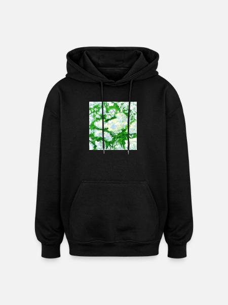 Peintures de sureau - Sweat à capuche oversize unisexe - noir