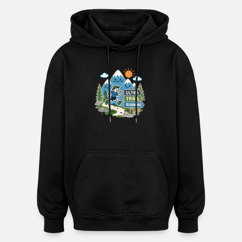 Ultra Trail Running - Sweat à capuche oversize unisexe - noir