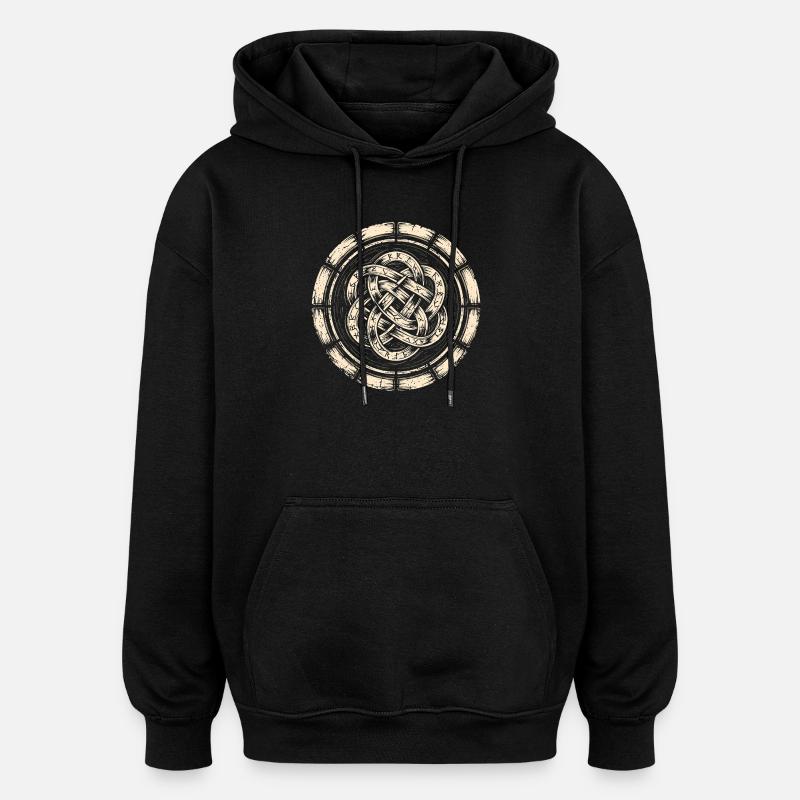 Norse Runes Schild-Patch | Wikingerwappen - Oversized Unisex Hoodie - Schwarz