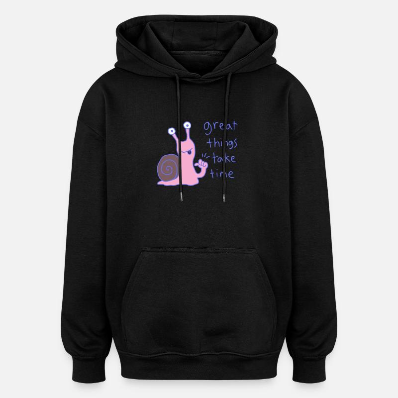 Große Dinge brauchen Zeit - Oversized Unisex Hoodie - Schwarz