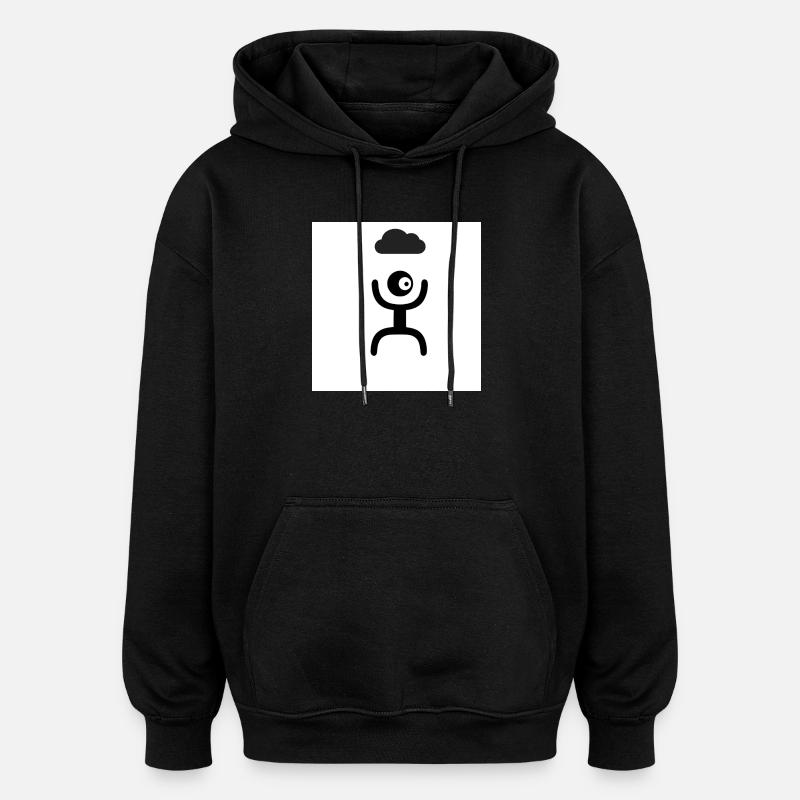 cloudy - Oversized Unisex Hoodie - black