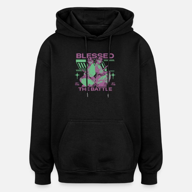 par le Battle Duo - Sweat à capuche oversize unisexe - noir