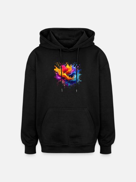 Colour explosion splashes - Oversized Unisex Hoodie - black