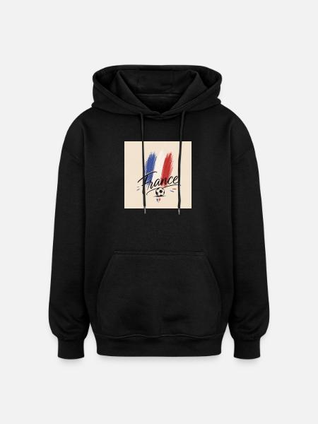 Frankreich Fußball in Bürsten - Oversized Unisex Hoodie - Schwarz