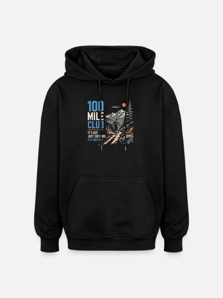 Trailrunning – 100-Meilen-Club - Oversized Unisex Hoodie - Schwarz