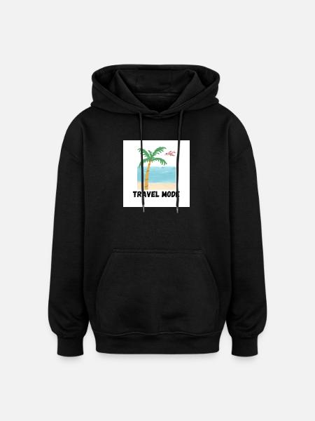 Mode Voyage Conception de plages tropicales - Sweat à capuche oversize unisexe - noir