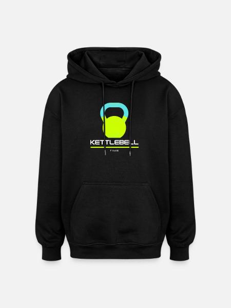 Kettlebell : temps de fraîcheur - Sweat à capuche oversize unisexe - noir