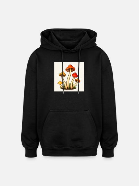 psilo - Sweat à capuche oversize unisexe - noir