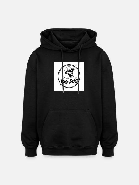 Big Dog Circle Portrait Tee - Oversized Unisex Hoodie - black