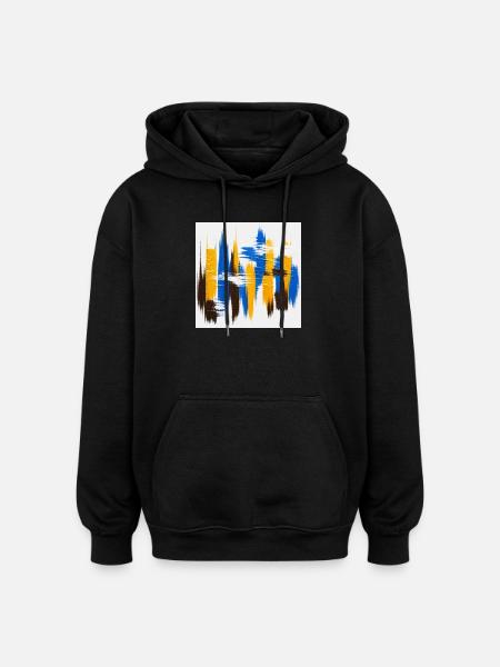 Battements Urbains Bleu Miel - Sweat à capuche oversize unisexe - noir