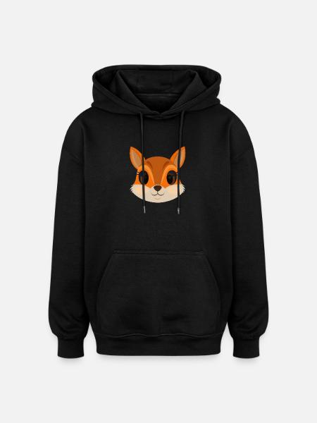 Squirrel face - Oversized Unisex Hoodie - black