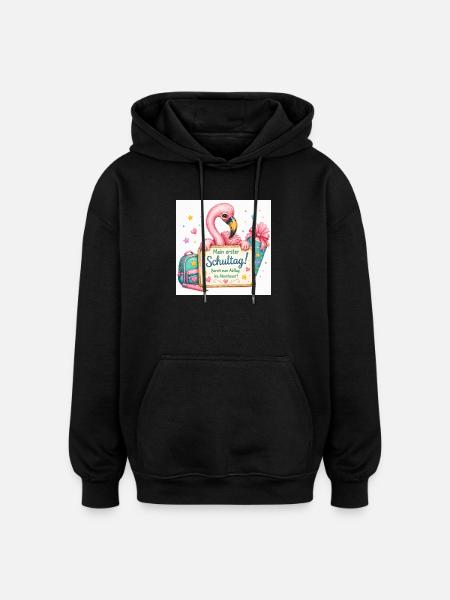 Flamingo Schulstart Abenteuer - Oversized Unisex Hoodie - Schwarz