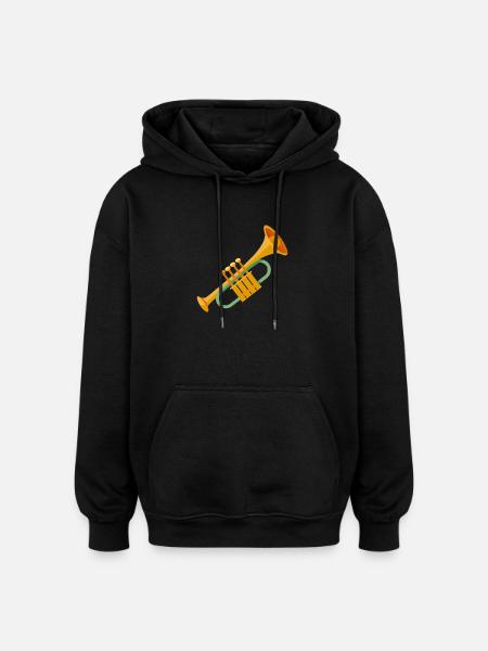 Trompete - Oversized Unisex Hoodie - Schwarz