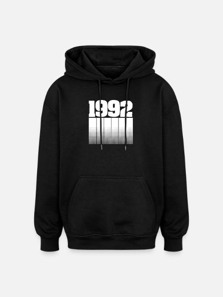 1992 - Oversized Unisex Hoodie - black