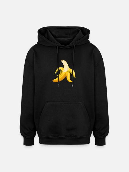 Banana Peeled - Oversized Unisex Hoodie - black