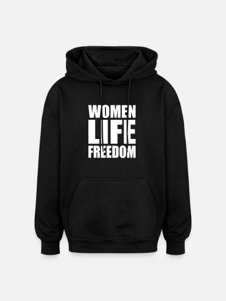 Women life freedom - Oversized Unisex Hoodie - black