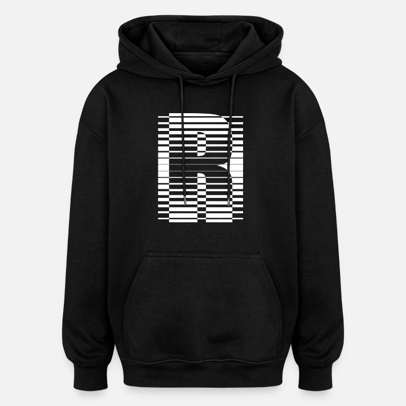 INITIAL R - Oversized Unisex Hoodie - black