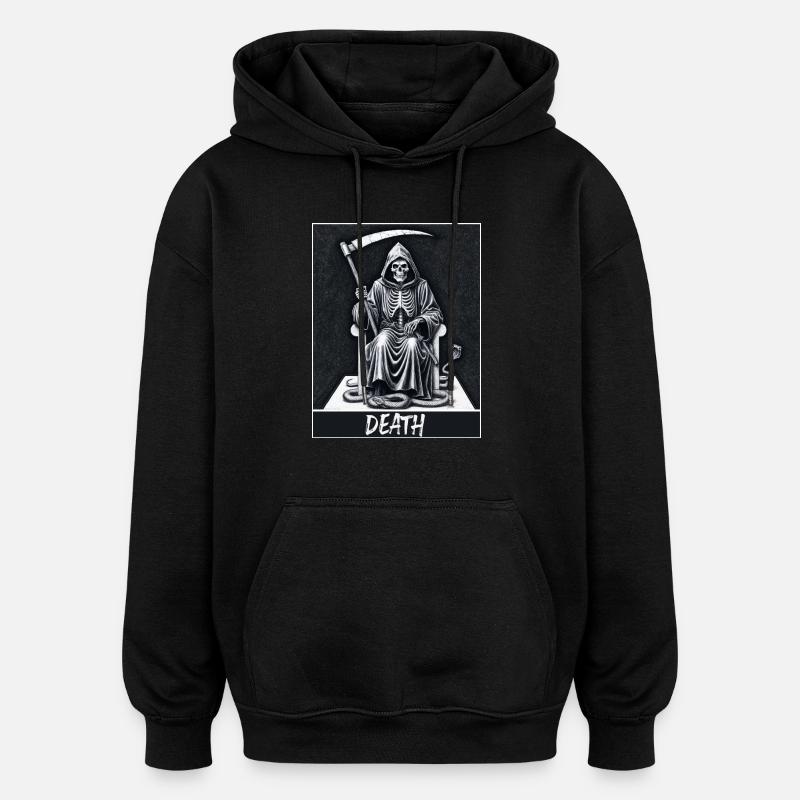 Tarot card death skeleton Magic - Oversized Unisex Hoodie - black