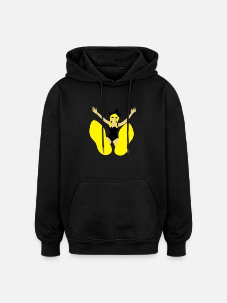 Pin up with big feet - Oversized Unisex Hoodie - black