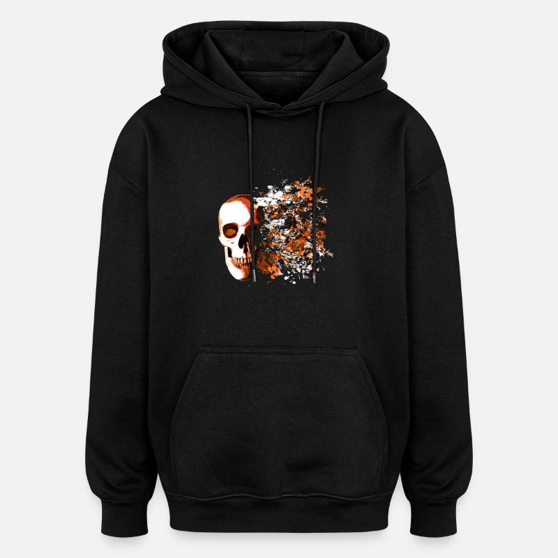 skull explosion - Sweat à capuche oversize unisexe - noir