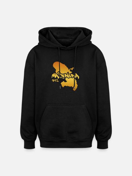 Madinina 972 gold design - Sweat à capuche oversize unisexe - noir