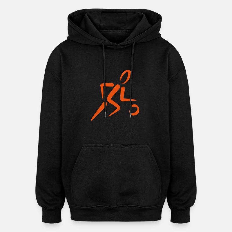 handball - Sweat à capuche oversize unisexe - noir