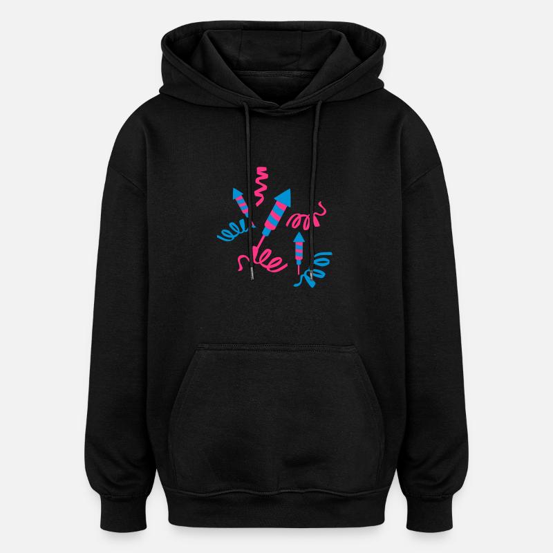 Feu d'artifice - Sweat à capuche oversize unisexe - noir