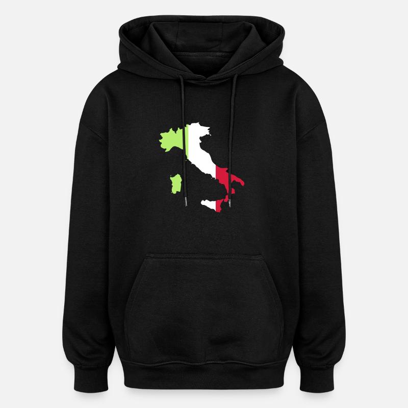 Italie - Sweat à capuche oversize unisexe - noir