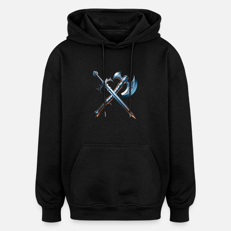 Medieval Weapons - Sword & Axe - Oversized Unisex Hoodie - black