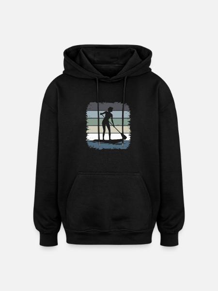 Stand Up Paddling - Oversized Unisex Hoodie - Schwarz