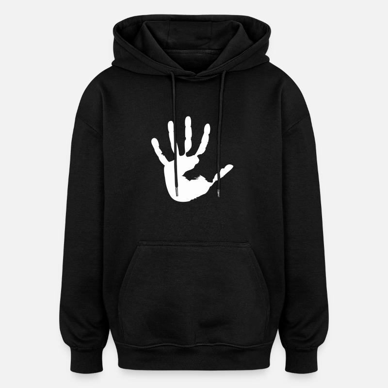 hand - Oversized Unisex Hoodie - black