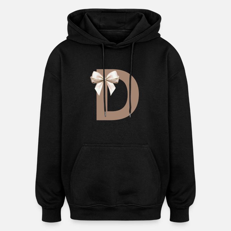 Lettre D Nœud - Sweat à capuche oversize unisexe - noir