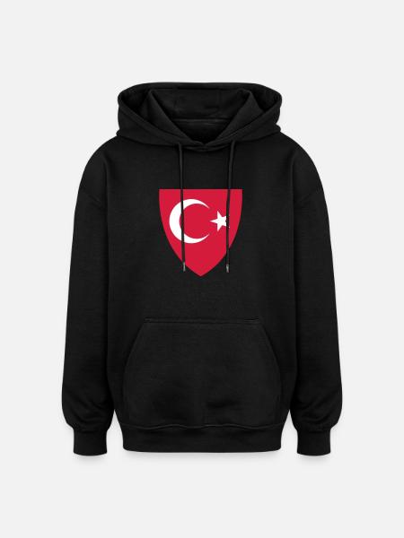 turkey_crest - Oversized Unisex Hoodie - black