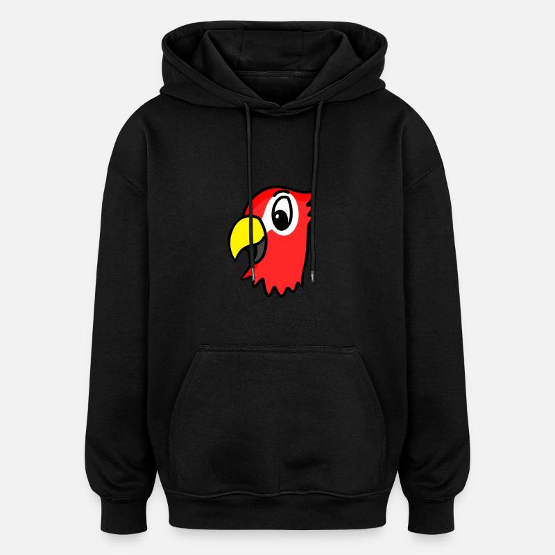 Tête de perroquet - Sweat à capuche oversize unisexe - noir