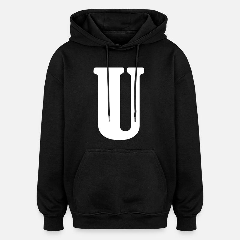 U - Sweat à capuche oversize unisexe - noir