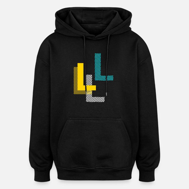 Buchstabe L - Oversized Unisex Hoodie - Schwarz