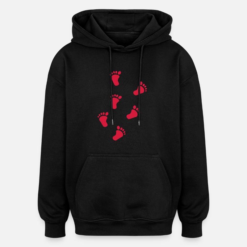 Baby pieds - Sweat à capuche oversize unisexe - noir