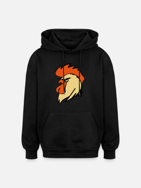ROOSTER BOOSTER - Oversized Unisex Hoodie - Schwarz