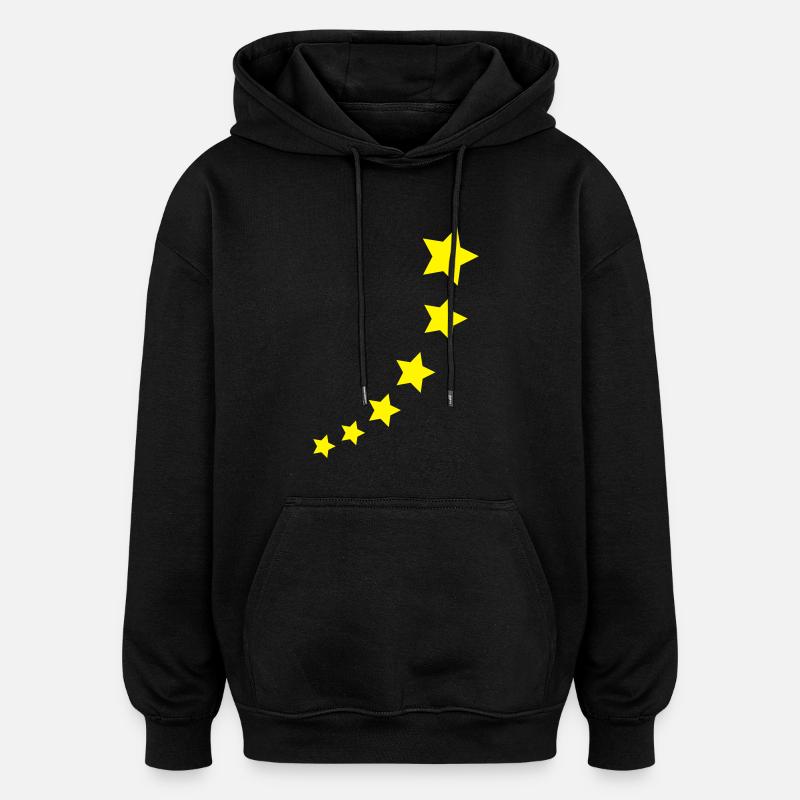 Etoiles - Sweat à capuche oversize unisexe - noir