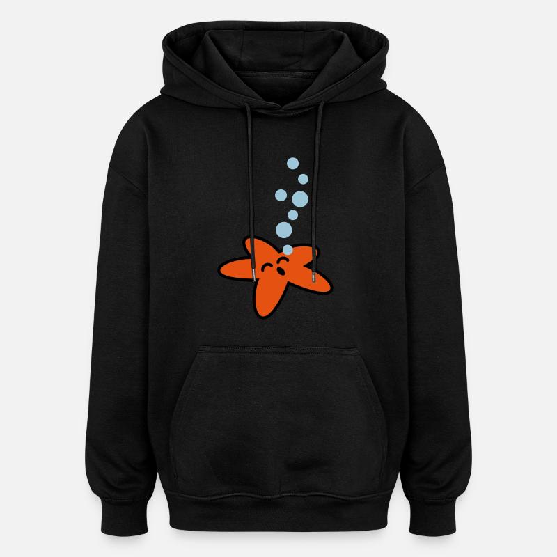 seestern_3c - Sweat à capuche oversize unisexe - noir