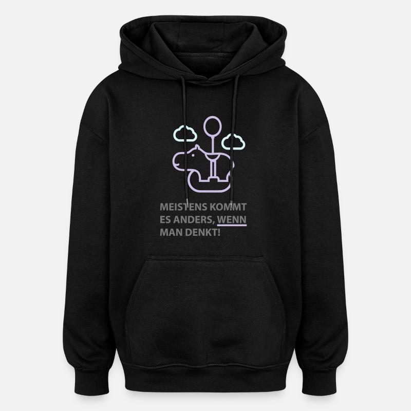 Flying Hippo.ai - Oversized Unisex Hoodie - Schwarz